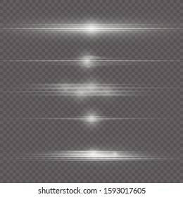 Bright Star. Transparent shining sun, bright flash. White glowing light explodes on a transparent background. Sparkling magical dust particles.  Vector sparkles. To center a bright flash.