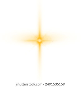 Bright star the transparent shining sun. Vector PNG transparent sun light with special glare light effect.	