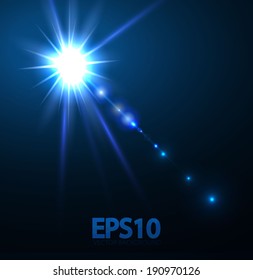 Bright star. Vector illustration. 
