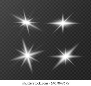 Bright starlight effect, beautiful sparkle On a transparent background.