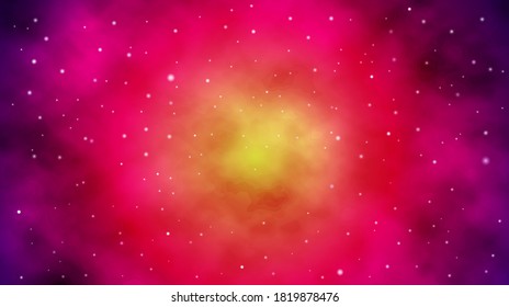 Bright starry cosmic sky in the galaxy. Nebula and constellations. vector illustration