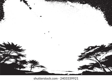 bright stars in black sky grungy vector image overlay monochrome background texture