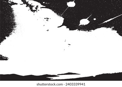 bright stars in black sky grungy vector image overlay monochrome background texture