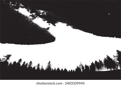 bright stars in black sky grungy vector image overlay monochrome background texture
