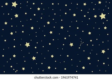 Bright stars in the blue dark night sky. Wall mural