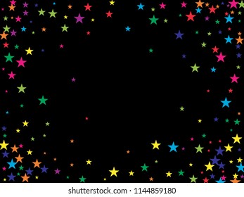 Bright Stars Confetti Vector Magic Cosmic Garland. Christmas, Birthday Party Scatter Gamour Sparkles Glitter Celebration Decoration. Noble VIP New Year Holiday Premium Texture, Gold Star Explosion