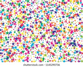 Bright Stars Confetti Vector Magic Cosmic Garland. Cool Christmas Lights, Gamour Sparkles Glitter for Birthday Party Hipster Frame. New Year Holiday Falling Texture Stars Confetti, Gift Decor