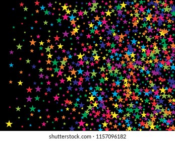 Bright Stars Confetti Vector Magic Cosmic Garland. Christmas, Birthday Party Scatter Gamour Sparkles Glitter Celebration Decoration. Noble VIP New Year Holiday Premium Texture, Gold Star Explosion