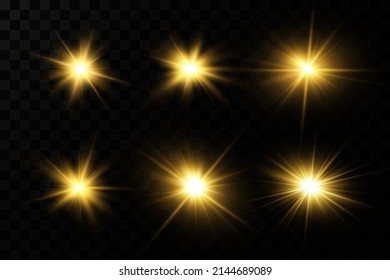 Estrellas brillantes. efecto luminoso. Partículas brillantes.Vector.