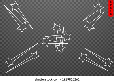 bright stars on a transparent background