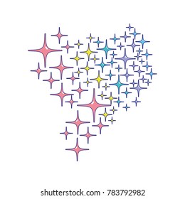 bright stars rainbow in the sky design