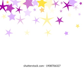 Bright stars scatter background. Modern holiday elements isolated on white. Astrology signs. Stardust illustration.