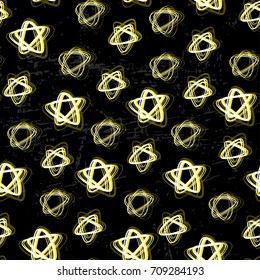 Bright stars seamless pattern/ Night sky/ Electric lights