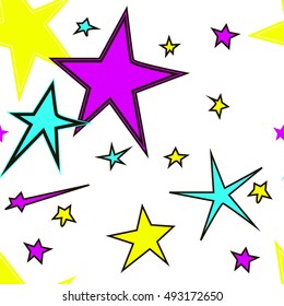 bright starts. Seamless simple pattern with stars for your design. Seamless pattern can be used for wallpapers, pattern fills, web page backgrounds,surface textures.