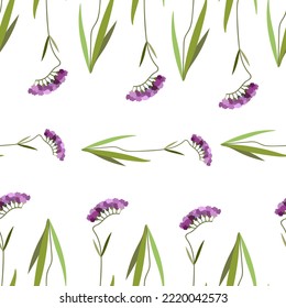 Bright statica. Floral seamless pattern on the white background. Elegant wallpaper.