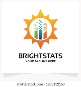 Bright Stats Logo Design Template Inspiration