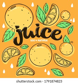 bright  sticker, emblem and logo for citrus fruit  fresh juice