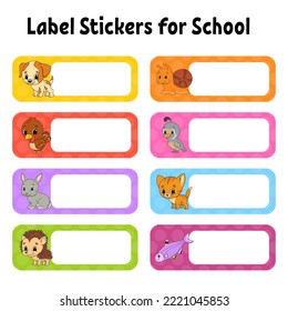 Bright stickers. Rectangular label. Color vector isolated illustration.