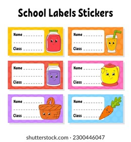Bright stickers. Rectangular label. Color vector isolated illustration.