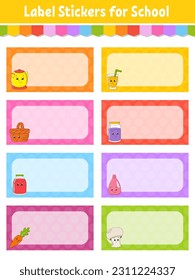 Bright stickers. Rectangular label. Color vector isolated illustration.