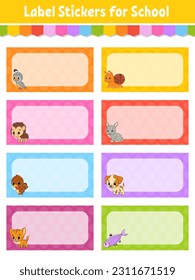 Bright stickers. Rectangular label. Color vector isolated illustration.