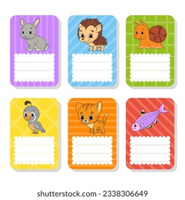 Bright stickers. Rectangular label. Color vector isolated illustration.