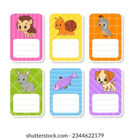 Bright stickers. Rectangular label. Color vector isolated illustration.