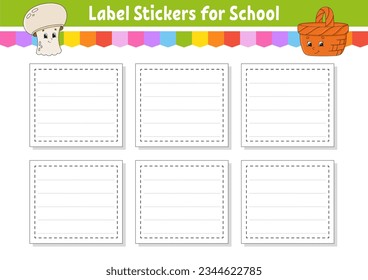 Bright stickers. Rectangular label. Color vector isolated illustration.