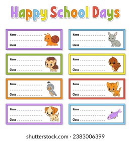 Bright stickers. Rectangular label. Color vector isolated illustration.