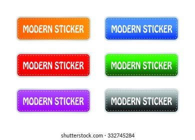 Bright stickers set. Collection of vector stickers and labels, banners, tags