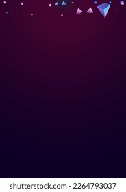 Bright Stone Vector Dark Violet Background. Unicorn Creative Crystal Decoration. Cosmic Modern Shapes Poster. Gradient Pyramid Minimal Catalog.