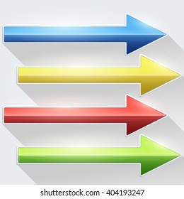 Bright straight arrow. Premium design. Vector Illustration isolated on background.