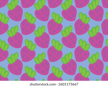 Bright strawberries. Seamless vector pattern for design. 