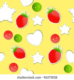 Bright strawberry cute wallpaper seamless pattern