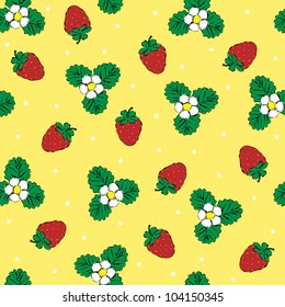 Bright strawberry seamless background