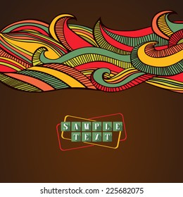 Bright stream abstract background with horizontal colorful wavy striped pattern. Cheerful bright composition for greeting card, invitation or poster. Copy space. Vector file is EPS8.
