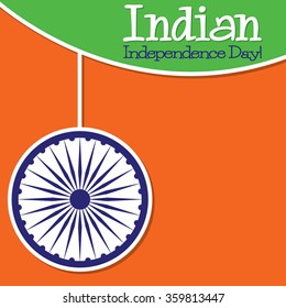 Bright string Indian Independence Day card in vector format.
