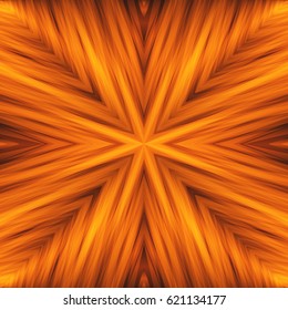 Bright Striped Angular Background of Flamy Colors. Orange Texture of Symmetric Intersecting Lines from Center.