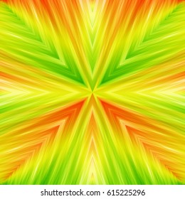 Bright Striped Angular Background of Summer Colors. Colored Texture of Symmetric Intersecting Lines from Center.
