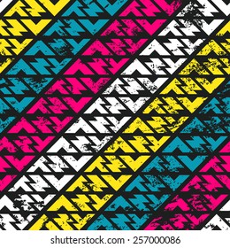 bright stripes seamless pattern with grunge effect 