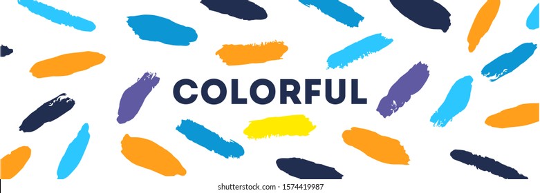 Bright strokes of paint. Color palette. Brush. Vector.