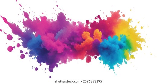 
A Bright, Stunning Watercolor Painting of Abstract Stains and Splashes in Rich, Vibrant Colors, Enhanced by Bold Brush Strokes on a Pure White Background for a Contemporary Look.
