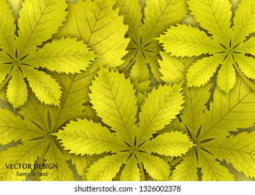 Bright stylish abstract background with chestnut leaves for your design. Design for covers, posters, flyers and banners. Vector illustration