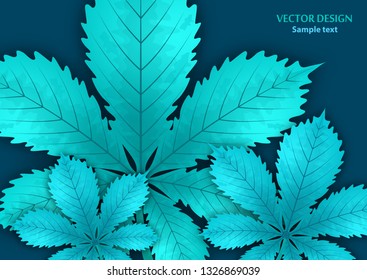 Bright stylish abstract background with chestnut leaves for your design. Design for covers, posters, flyers and banners. Vector illustration