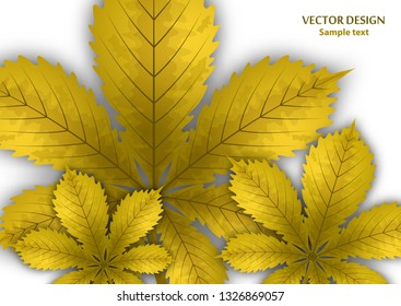 Bright stylish abstract background with chestnut leaves for your design. Design for covers, posters, flyers and banners. Vector illustration