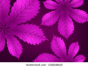 Bright stylish abstract background with chestnut leaves for your design. Vector illustration