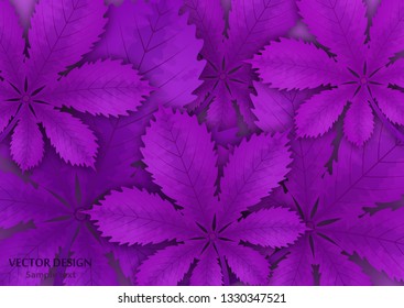 Bright stylish abstract background with chestnut leaves for your design. Design for covers, posters, flyers and banners. Vector illustration