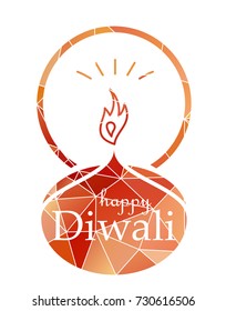 Bright Stylish Colorful Happy Diwali Celebration Banner with Fire. Vector