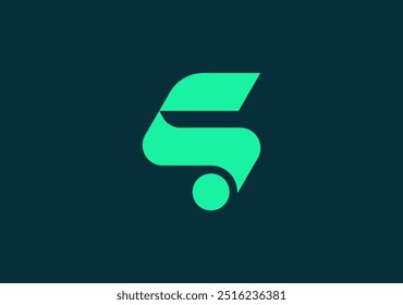 bright stylish monogram logo letter S for growth symbol
