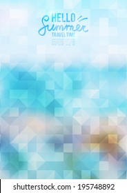 bright summer background with geometric shapes, vector illustration